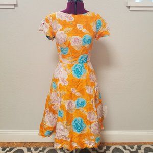Tracy Reese Dress Orange with Flowers